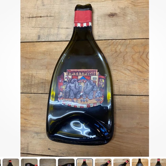 Michael David Petite Petit Melted Wine Bottle Cheese Serving Tray wall decor art - Picture 2 of 10